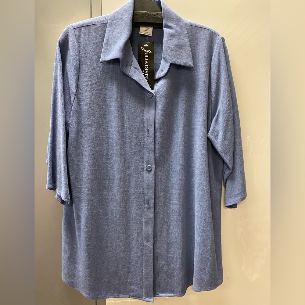 Blue Ladies’ Shirt Blouse. Made in Canada.
